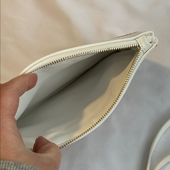 Tom Ford Beauty Raffia & White Leather Wristlet Pouch Clutch NEW